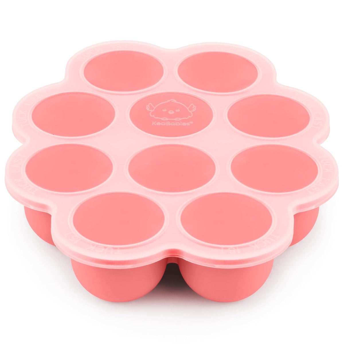 KeaBabies Silicone Food Freezer Trays with Lid, 2oz x 10 Pods Baby Food Storage Containers, Easy Puree Meal Prep, Breast Milk Silicone Freezer Molds, Dishwasher,Microwave Safe,BPA-Free(Blossom)