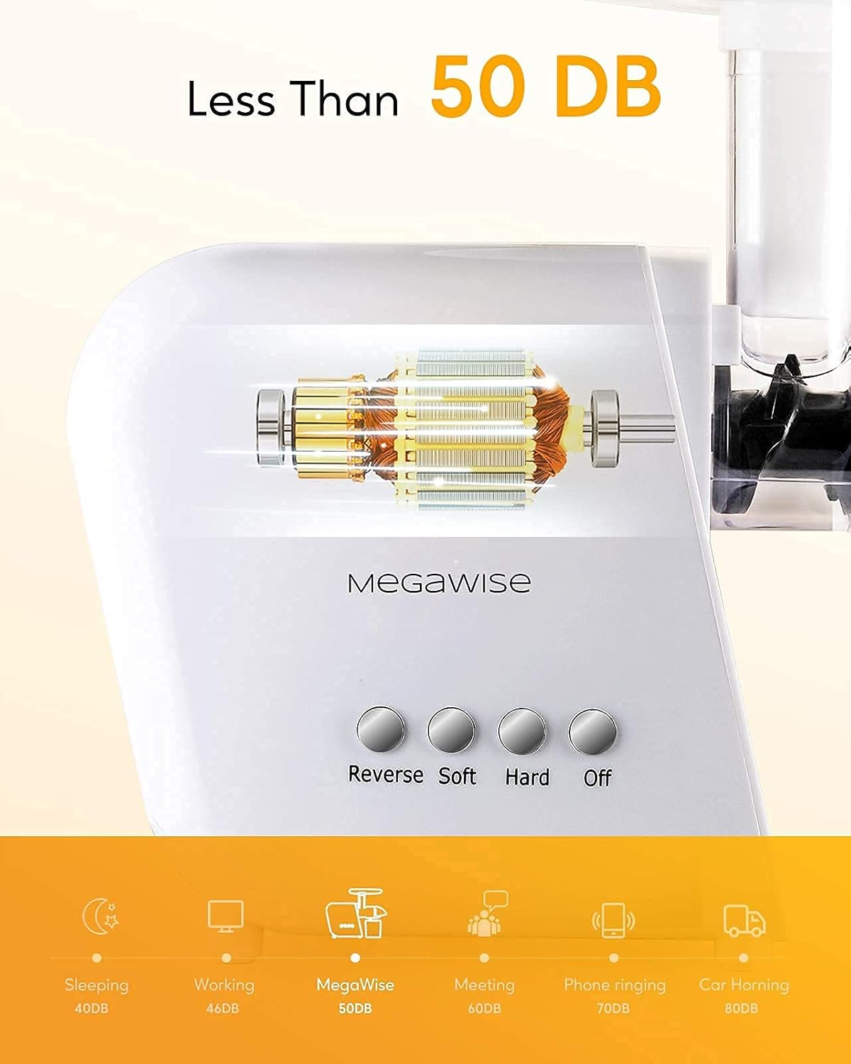 MegaWise Pro 2025 Updated Slow Masticating Juicer, 95% Juice Yield, 2-Speed & 9-Segment Spiral Cold Press, for Vegetables Fruits Nuts, Enhanced Nutrition Better Taste