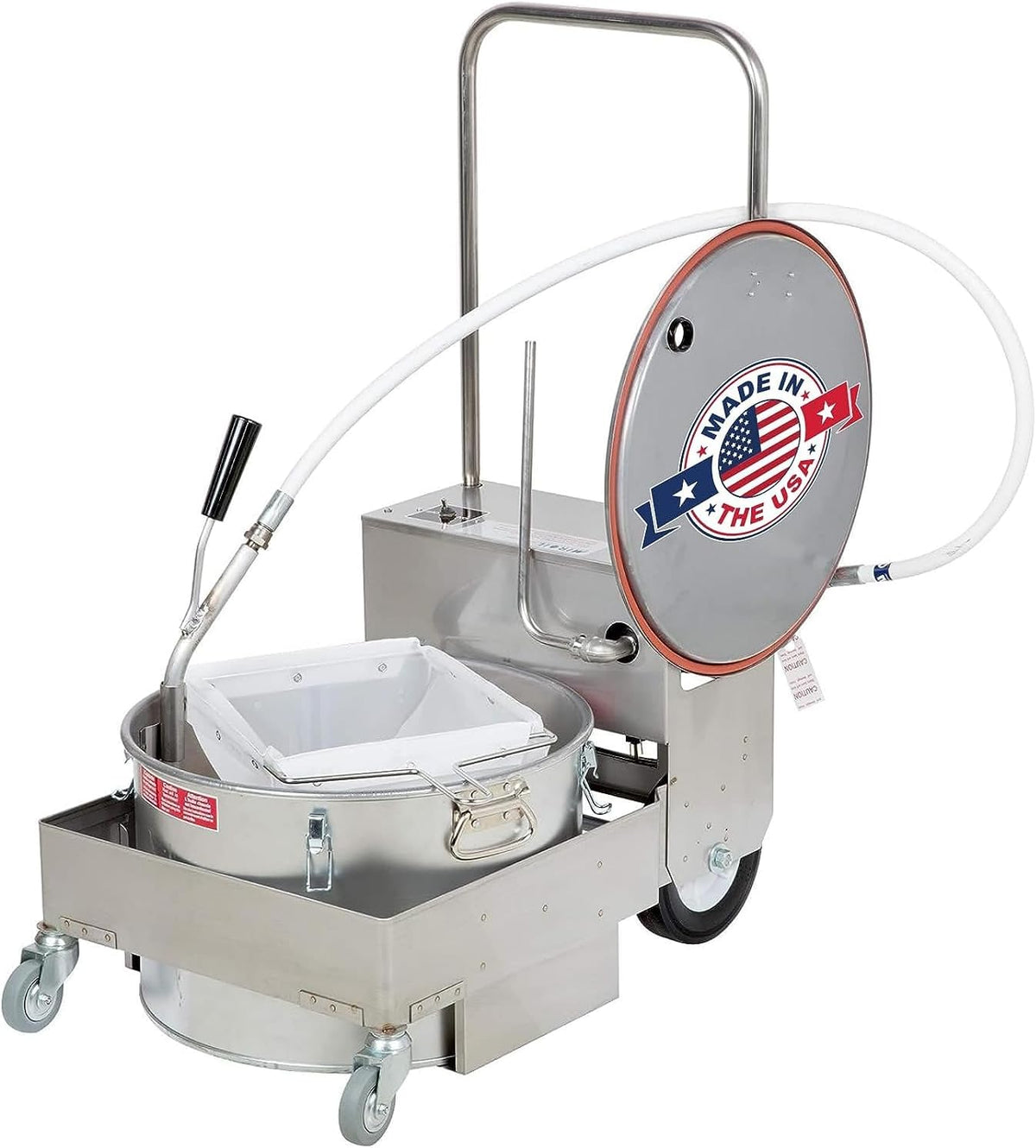 MirOil BD 707 Electric Oil Filter Machine & Discard Trolley, Portable Oil Filter Machine for 75lb Fryer Grease, Filtration System for Deep Fryers for Restaurants, Food Service, Food Trucks & Caterings