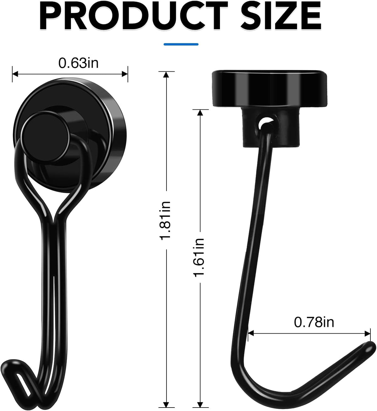 LOVIMAG Hooks, 30lbs+ Magnetic Magnet Hook 2025 Cruise Cabin Ship Essentials Heavy Duty Strong Refrigerator Fridge Hanging for Classroom Beach Vacation Kitchen Grills Home Mug Hanger (6 Pack)