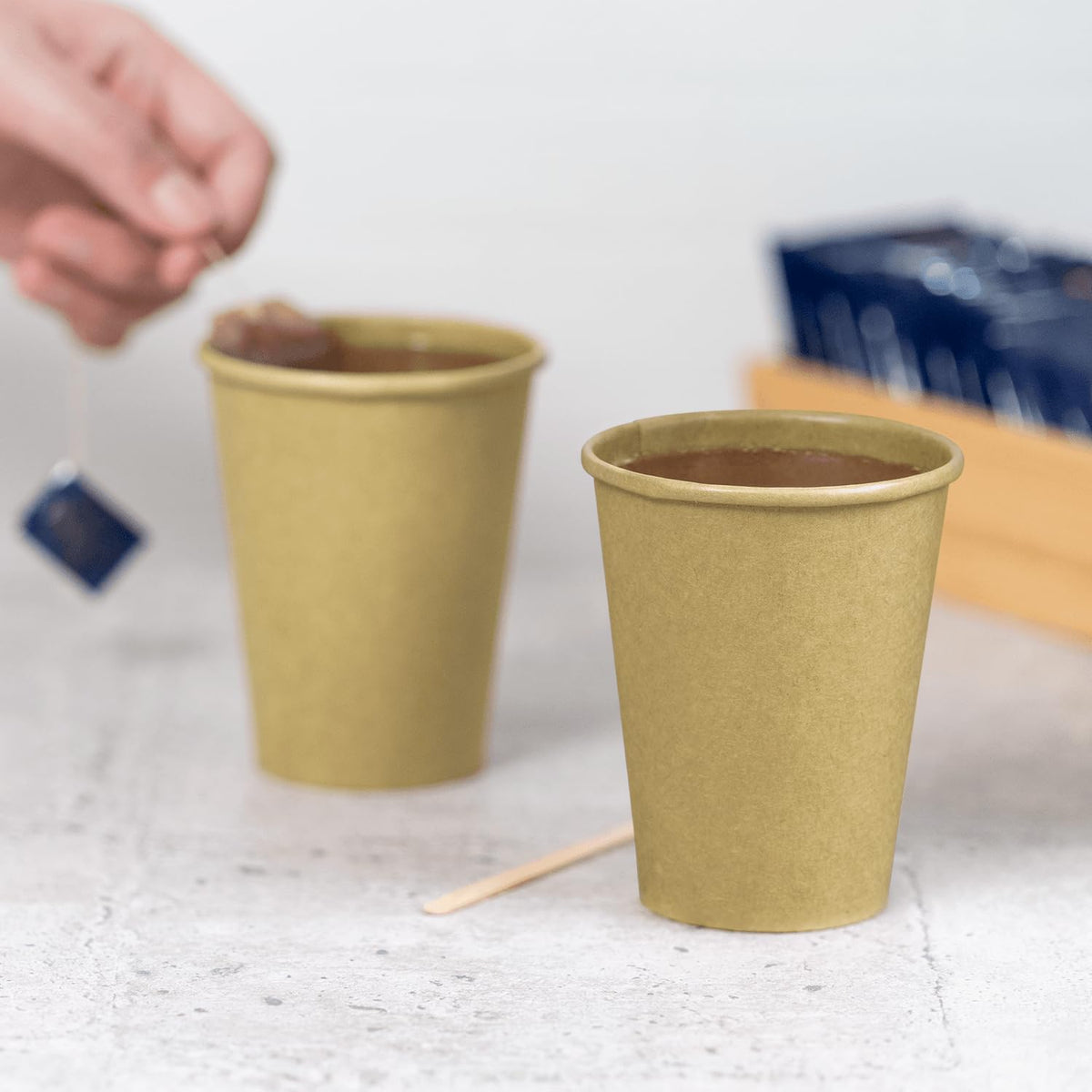 Karat 8oz Kraft Paper Coffee Cups [1,000 ct] Disposable, Leak-Resistant Double Poly-Lined Hot Cups | Ideal for Cafes & Offices, 80mm