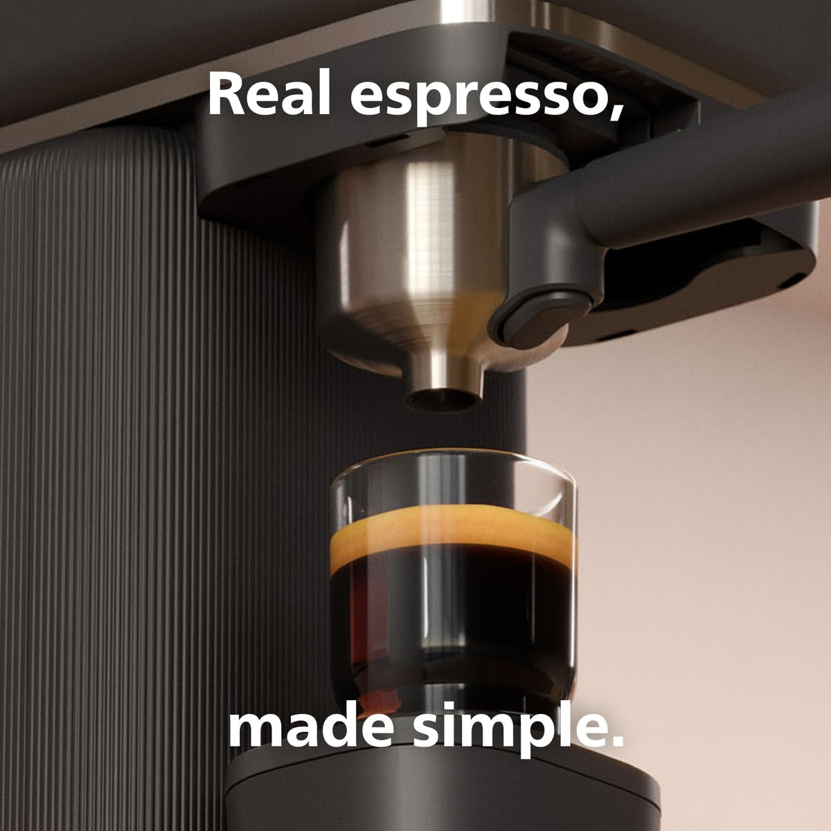 Philips Baristina Espresso Machine, Grind, Tamp & Brew Coffee Beans in One Swipe, Compact, 16 Bar Pump Pressure, Automatic Grinder, Black with Black Portafilter (BAR300/60)