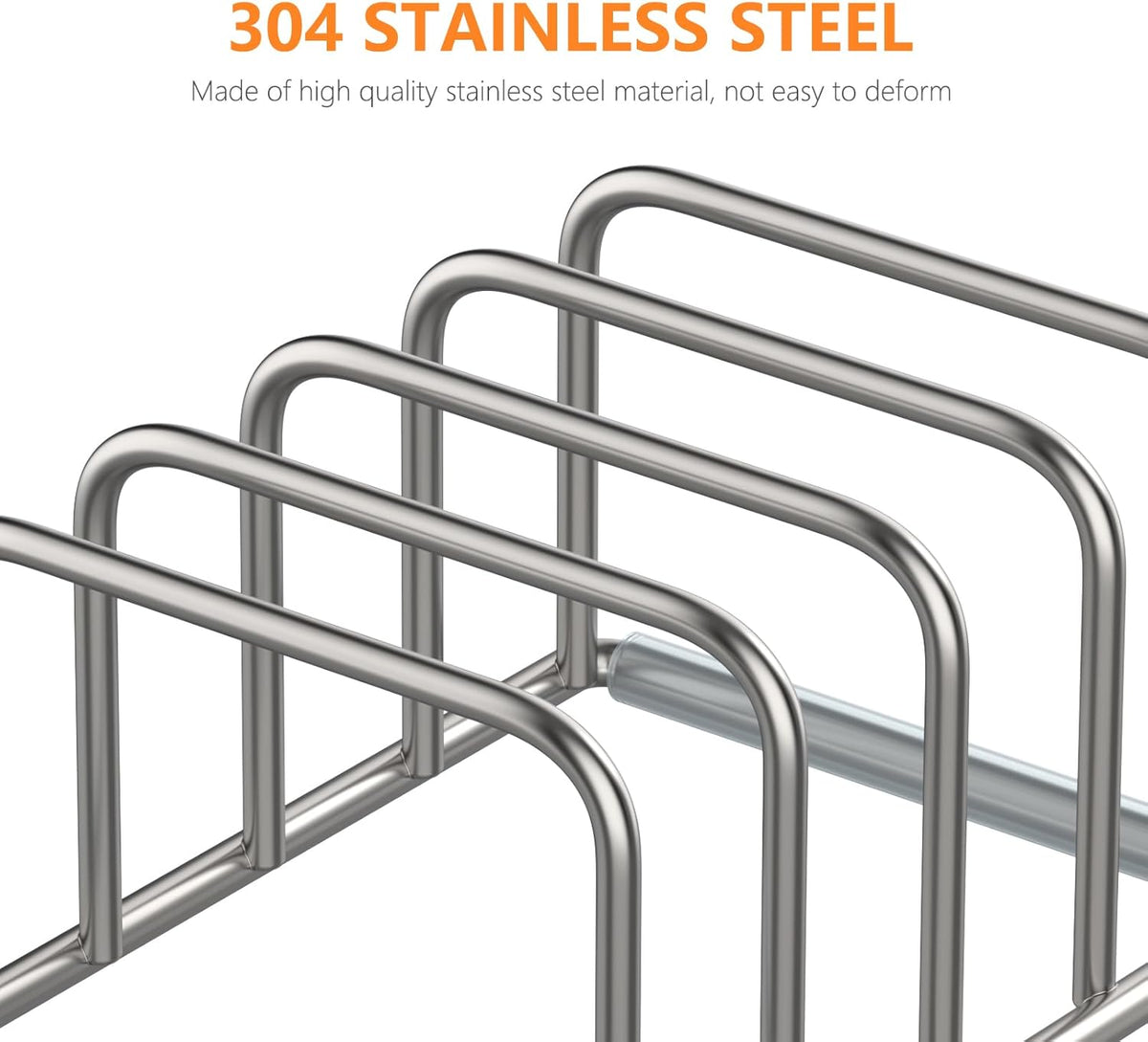 Cutting Board Organizer Stand Holder,304 Stainless Steel Chopping Board Holder,Pot Pan Lid Holder Rack kitchen Shelf Bakeware,Cookie Sheets Organizer (1.0 Inch Width Slots)