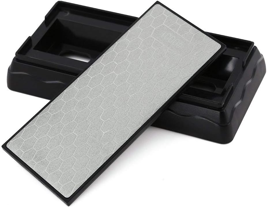 Double-sided Diamond Sharpening Stone, Knife Sharpener Stone diamond sharpener Honeycomb Surface Plate with Non-slip Base for Scissors Knives Outdoor Kitchen Sharpen Tools (400/1000 Grit)