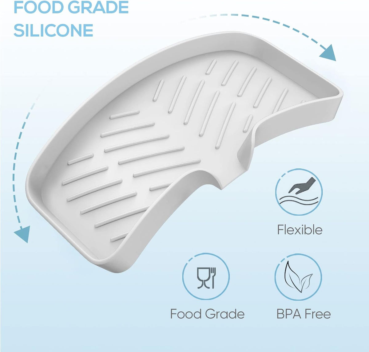 Kitchen Soap Tray,Kitchen Sink Tray Sponge Tray Kitchen Sponge Holder Self Draining Premium Silicone Soap Holder for Bathroom Kitchen Counter Sink Caddy Organizer for Dish Soap Bottle,Soap Dispenser