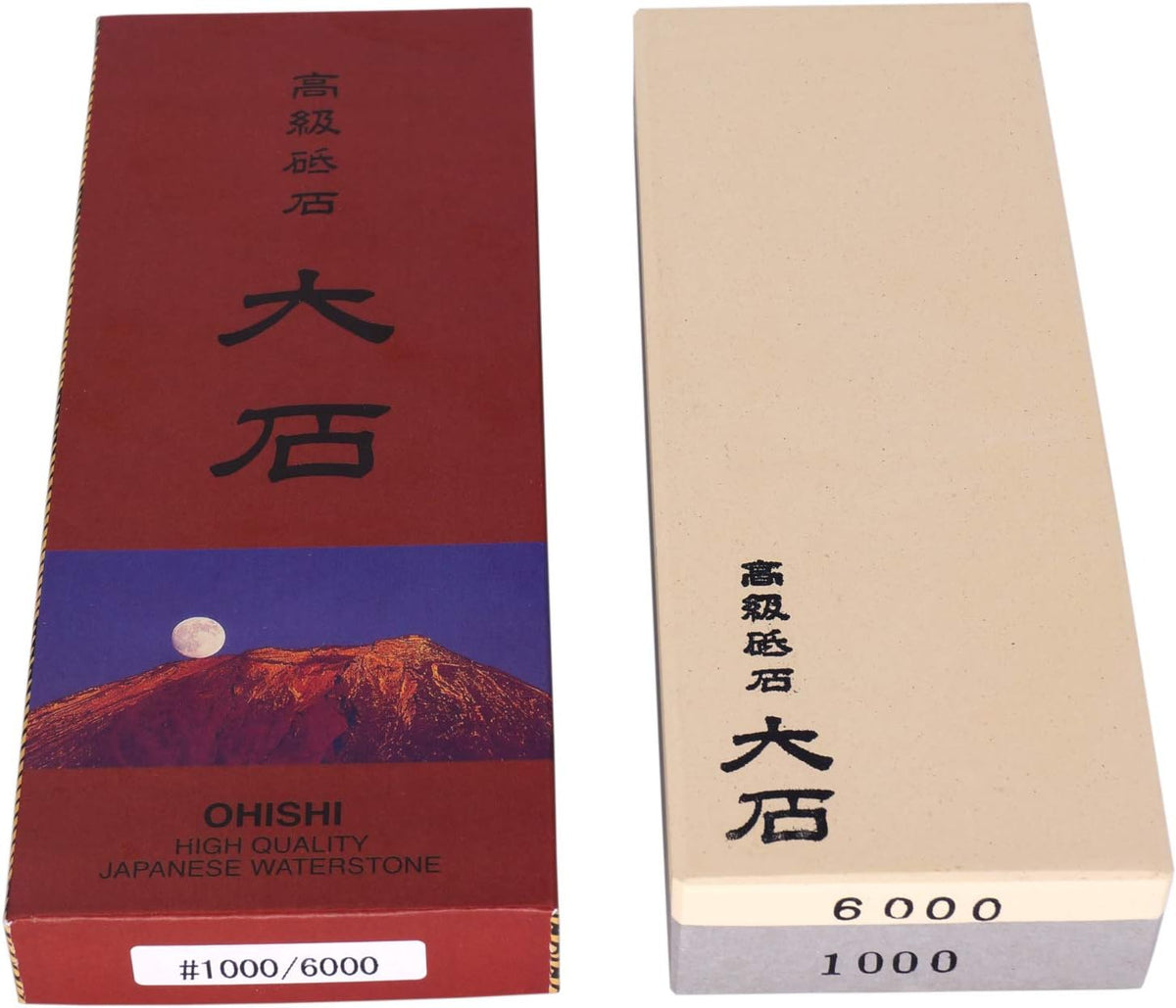Magma Ohishi Japanese Toishi Waterstone, Grindstone, Grain 1000/6000 Combination, 8.07x 2.95 x 1.18