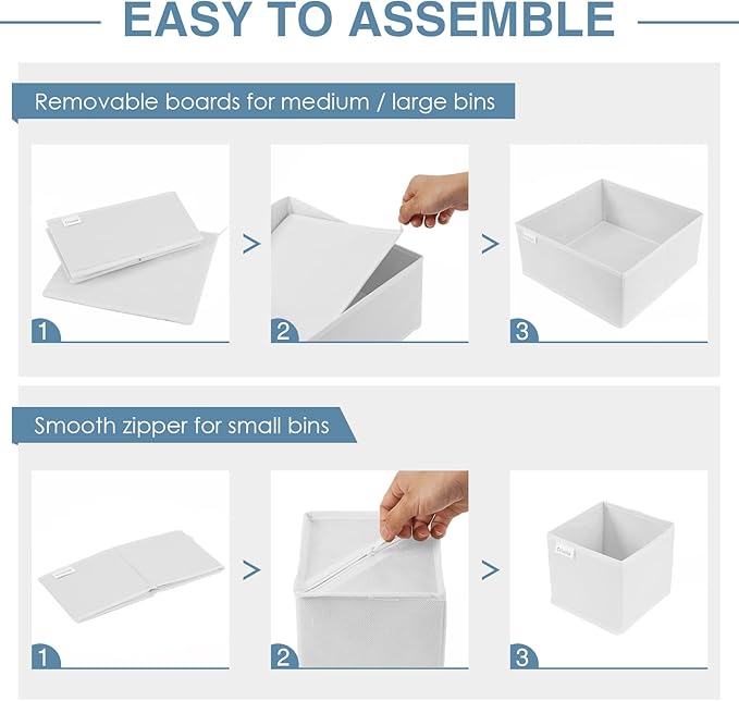 Criusia Drawer Organizer Clothes, 8 Pack Underwear Drawer Organizer, Foldable Closet Organizers and Storage Dresser Drawer Dividers for Clothes, Socks, Scarves, Ties (White)