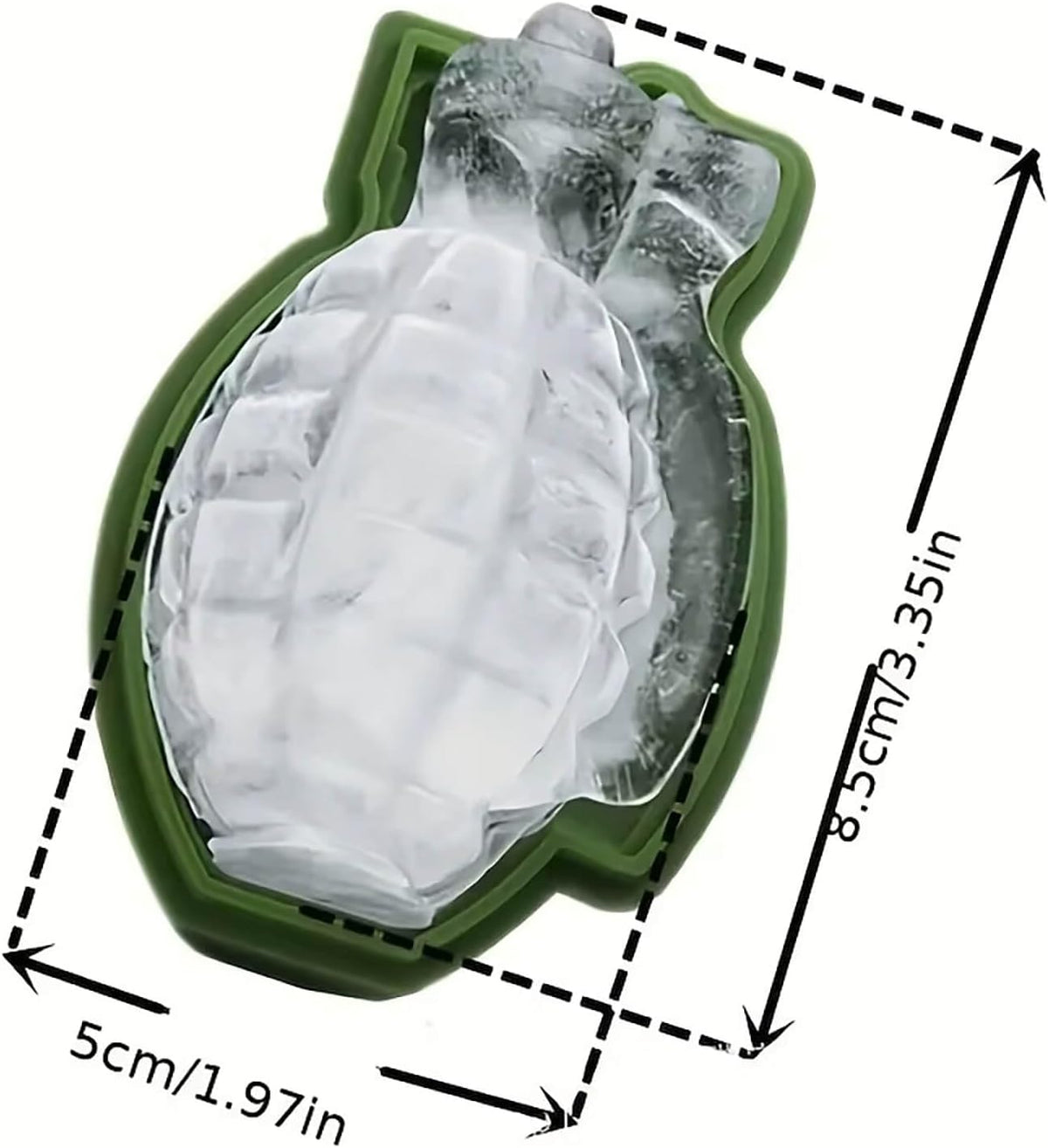 2 PCS Grenade Ice Cube Mold Large 3D Grenade Chocolate Cake Maker Silicone Ice Maker for Whiskey Baking Cakesicle Molds