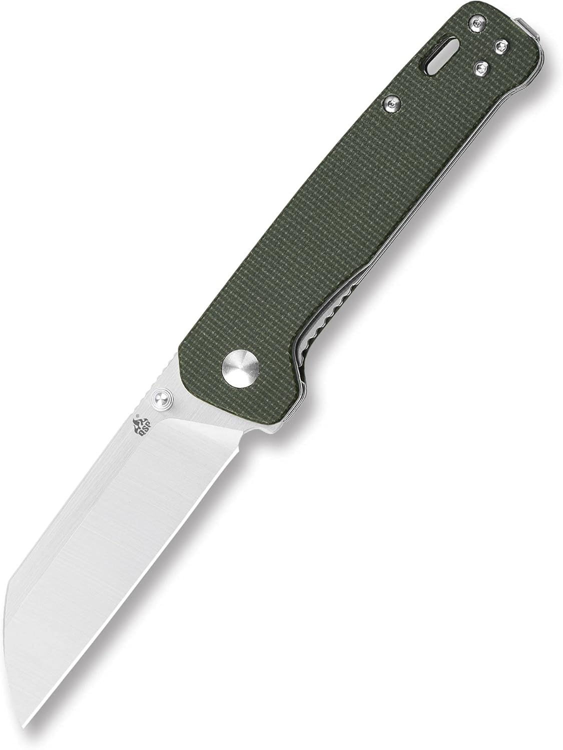 QSP Penguin Pocket Knife,D2 blade,Various Handle Option (OD green micarta handle)