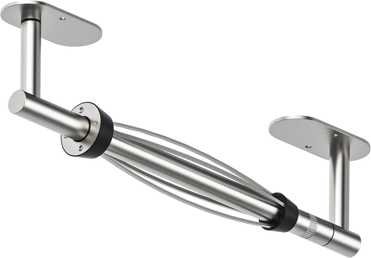 Paper Towel Holder Under Cabinet, Single Hand Operable Roll Holder with Damping Effect,No Drilling or Wall Mounted SUS304 Stainless Steel for Kitchen Bathroom (Sliver)