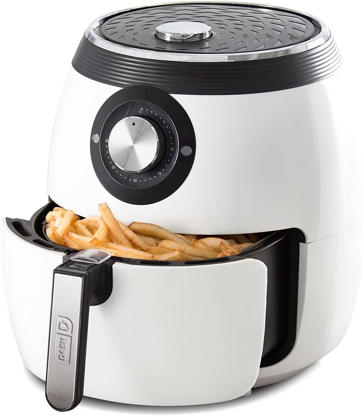 Dash Deluxe Electric Air Fryer + Oven Cooker with Temperature Control, Non-stick Fry Basket, Recipe Guide + Auto Shut Off Feature, 1700-Watt, 6 Quart - White