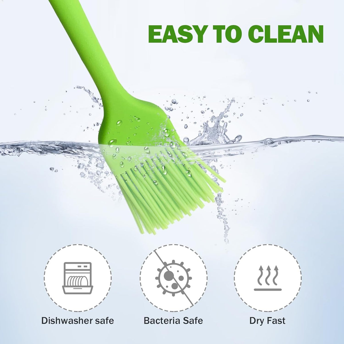 Silicone Basting Pastry Brushes, 5 Pack Heat Resistant Cooking Brush for Oil Butter Sauce, Food Brush for BBQ Grill Barbeque Kitchen Baking Cooking