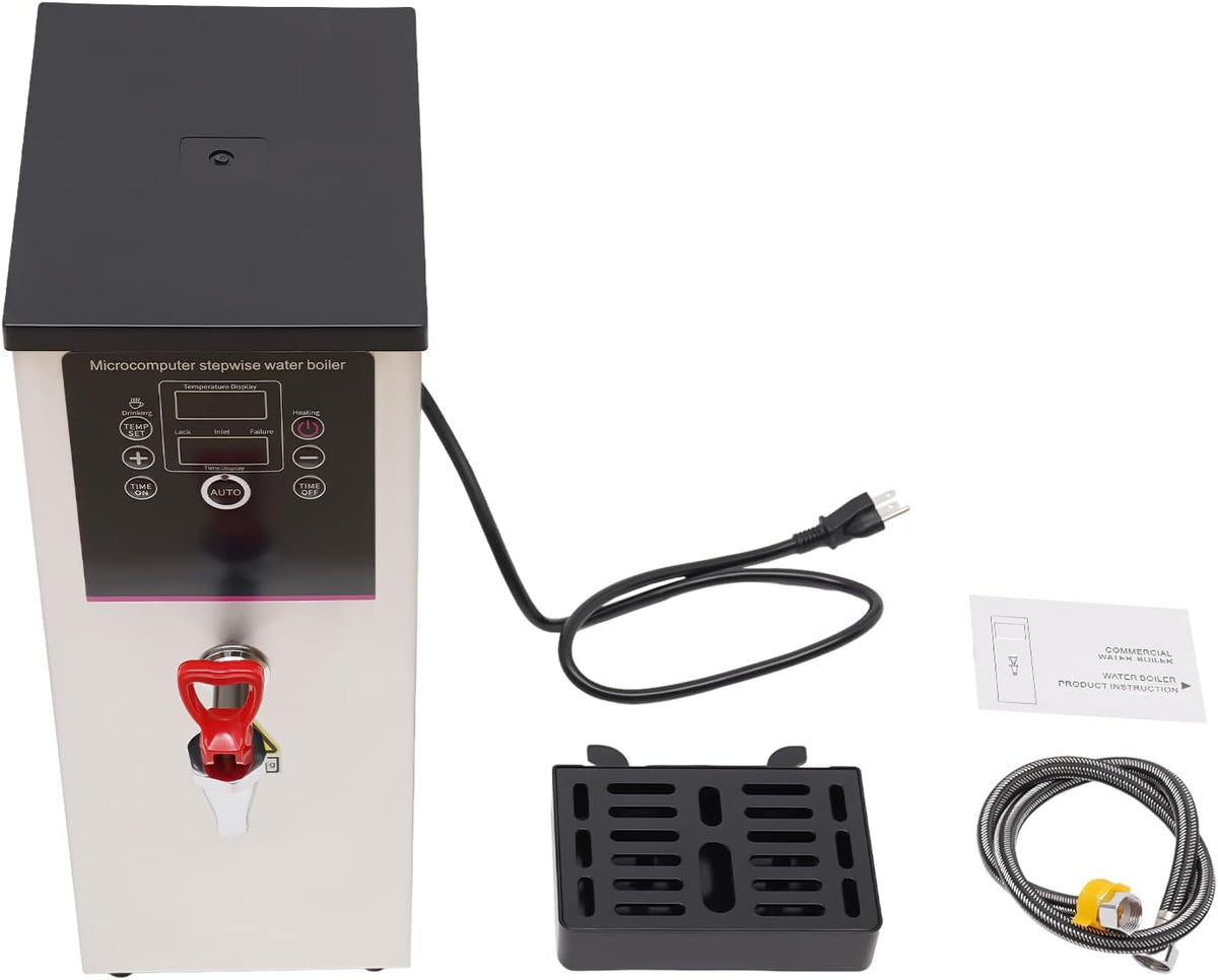Step-Heating Commercial Hot Water Dispenser, 10L/2.64Gal Hot Water Boiler Dispenser Electric Water Pot Boiler Commercial Boiling Water Machine for Tea Coffee Shop Dessert Shop Hotel - 25L/H 2500W