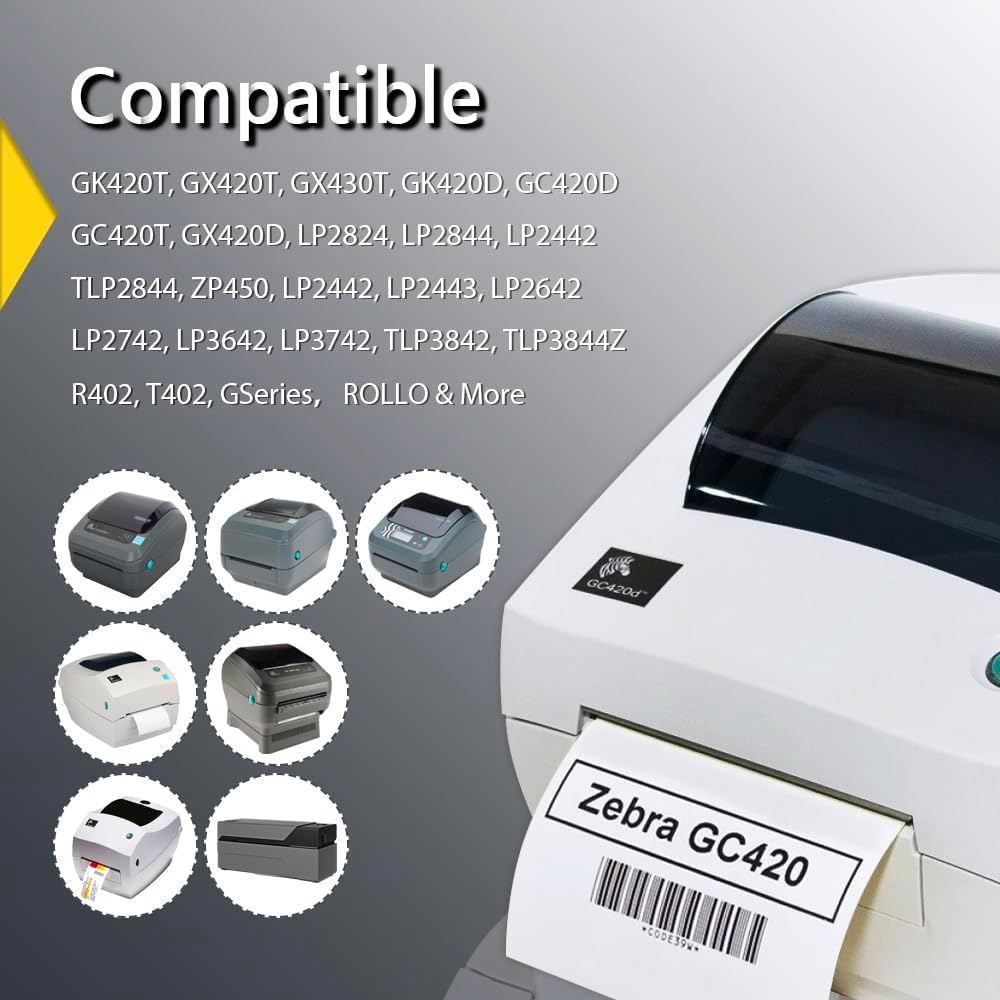 BETCKEY - 2.5" x 1" Multipurpose & Barcode Labels Replacement for Zebra & Label Printer,Premium Adhesive & Perforated[Mixed: Light Blue + Red + Green + Pink + Orange + Yellow, 6 Rolls, 8280 Labels]