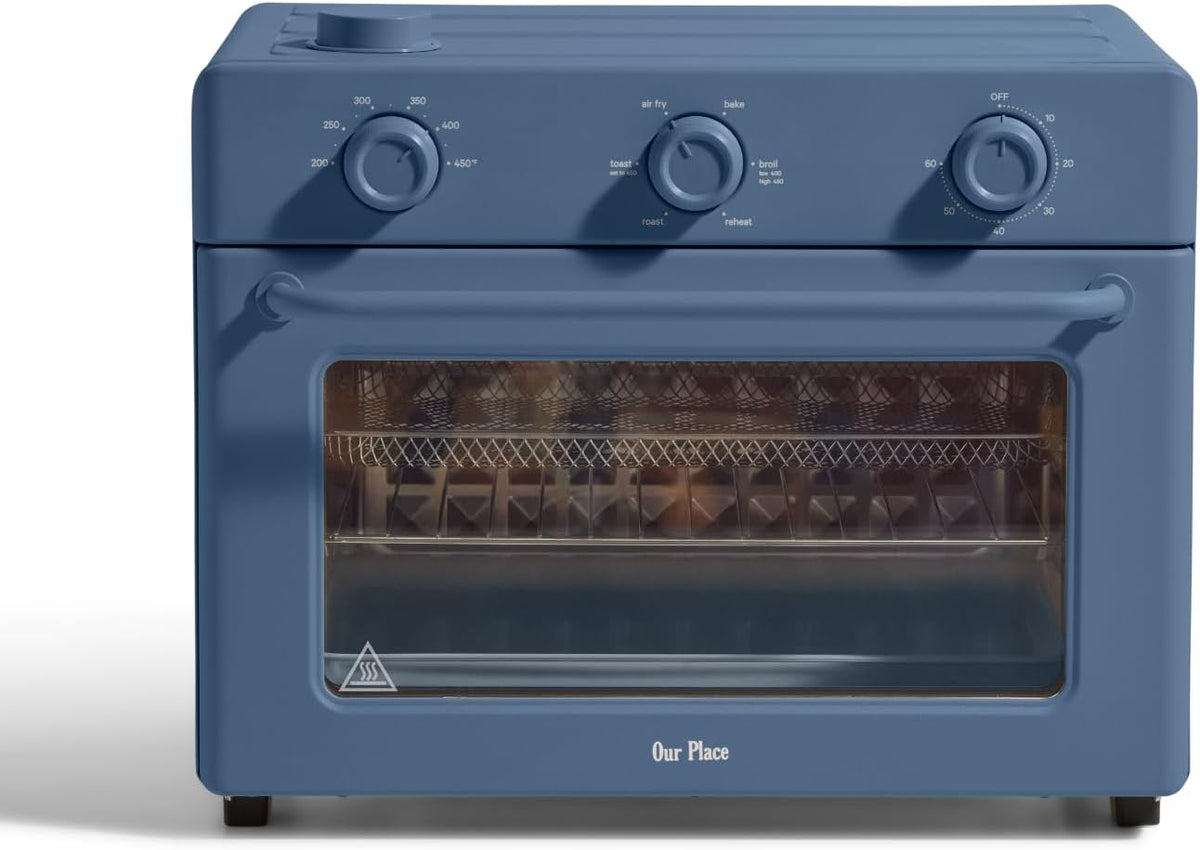 Our Place Large Wonder Oven | 6-In-1 Toxin-Free Air Fryer & Toaster with Steam Infusion | Family-Sized 32QT, 1700W Countertop Design | Includes Bake Tray, Fryer Basket, Large Racks | Blue Salt