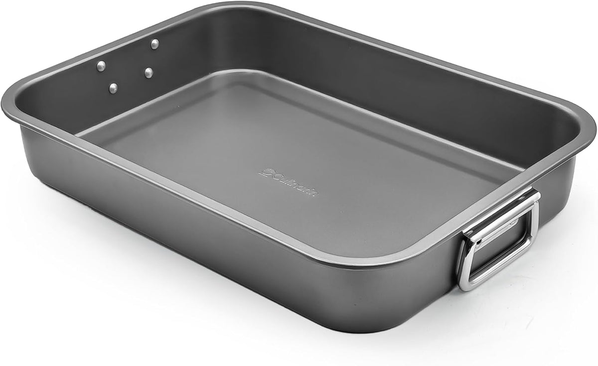 Large Lasagna Pan 12” x 16” - Heavy-Duty Nonstick Casserole Dishes for Oven - Convenient Deep Lasagna Baking Dish With Foldable Handles - Casserole Dish Is Dishwasher Safe and Perfect for Any Meal