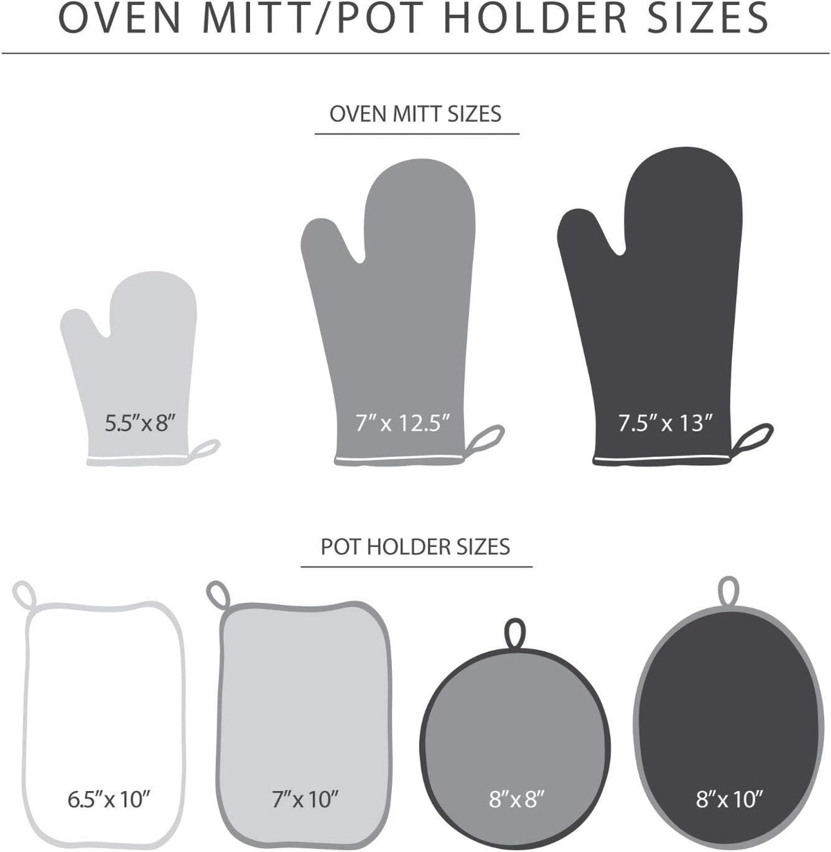 KitchenAid Asteroid Pot Holder 2-Pack Set, Black, 6.5"x10"