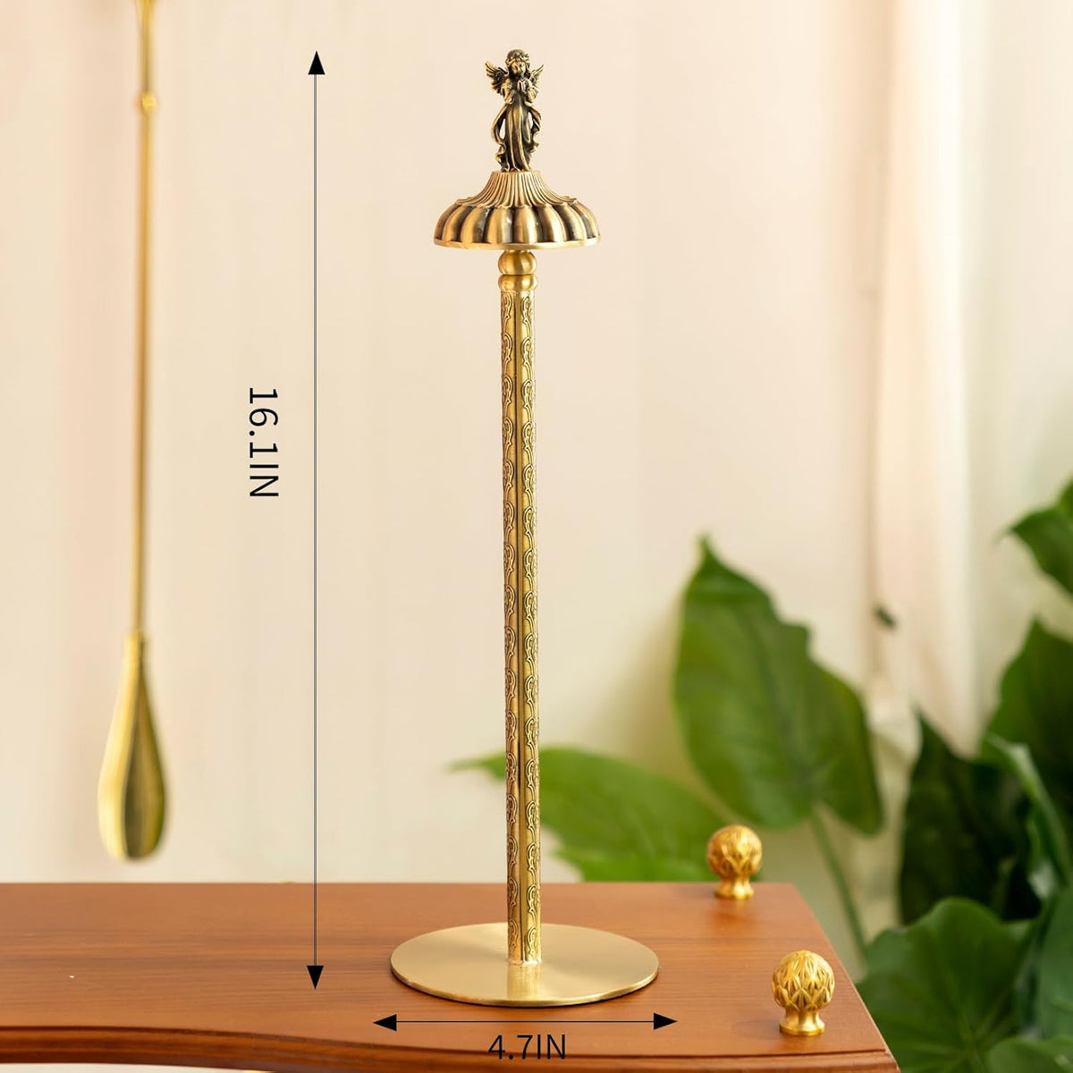 1 Luxurious Brass Angel Paper Towel Holder countertop, Kitchen Bathroom Gold Paper Towel Holder - Sturdy, Durable, Elegant Kitchen and Bathroom Home Decoration