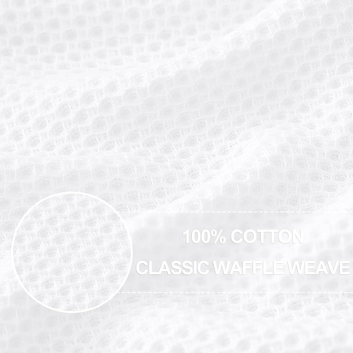 Homaxy 100% Cotton Waffle Weave Kitchen Dish Towels, Ultra Soft Absorbent Quick Drying Cleaning Towel, 13 x 28 Inches, 4-Pack, White