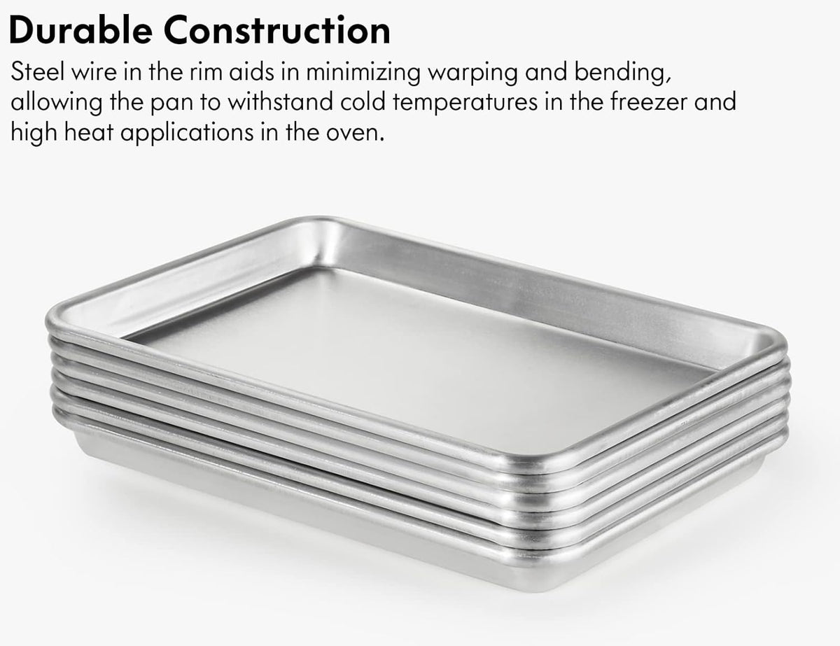 CURTA 12 Pack Aluminum Sheet Pan, NSF Listed Half Size 13 x 9 inch Commercial Bakery Cake Bun Pan, Baking Tray
