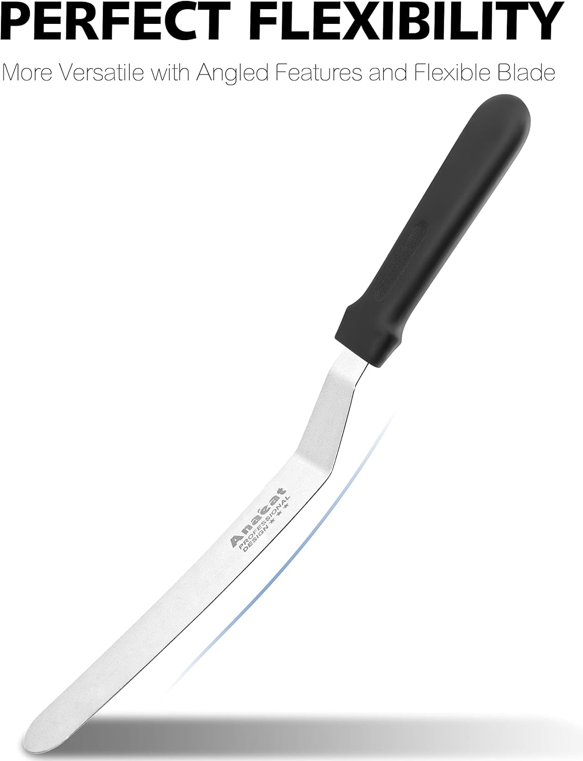 Anaeat Icing Spatula, Professional Cake Angled Offset Spatula with 12" Stainless Steel Blade - Thickened Frosting Knife with Durable Plastic Handle for Cake Decorating, Pastry & Baking