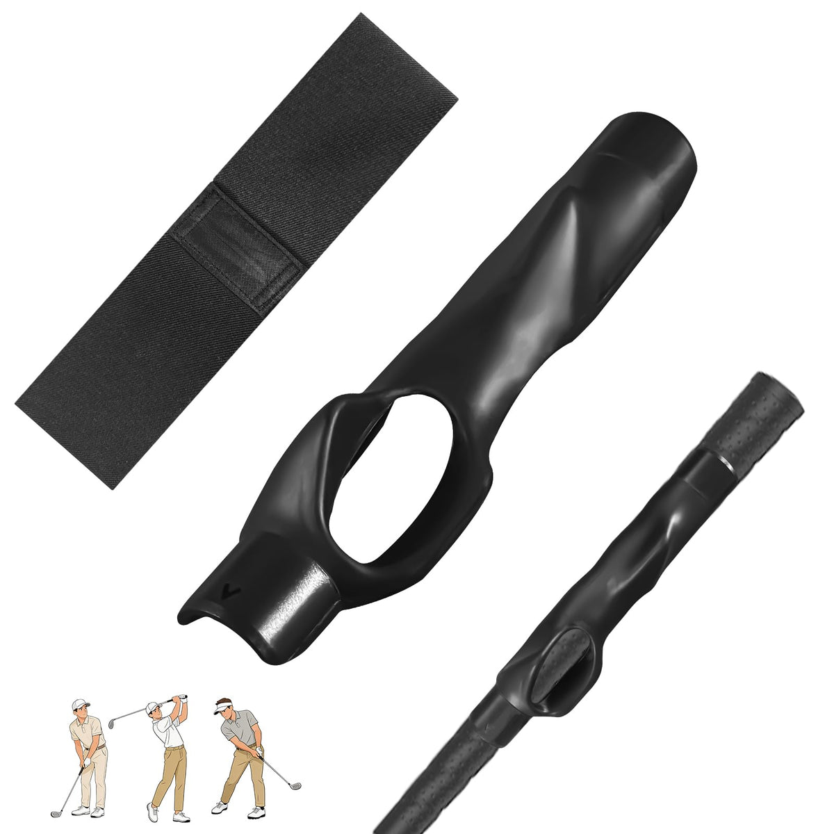Golf Grip Trainer, Swing Correcting Arm Band Set, Golf Training Aid