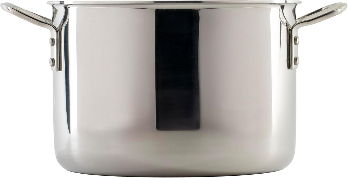 WINCO Tri-Ply Stock Pot, 8-quart, Silver
