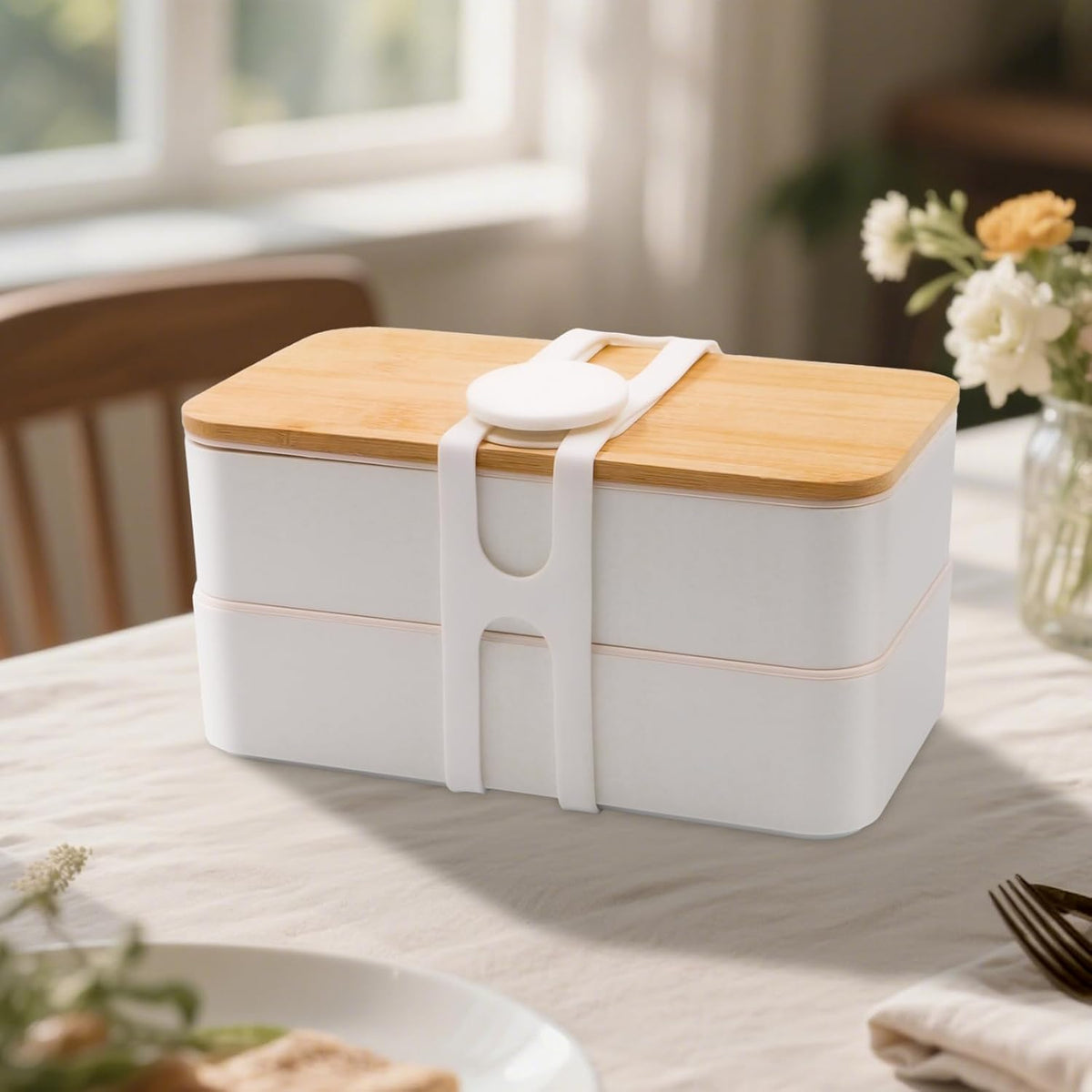 Silicone Utility Strap for Slow Cooker Lid, Pot, Bento Box, 21.65 In Reusable Elastic Self-Lock Silicone Tie for Bundling or Organizing Curtain, Cords, Yoga Mat, Camping Mat, 2pcs (White&White)