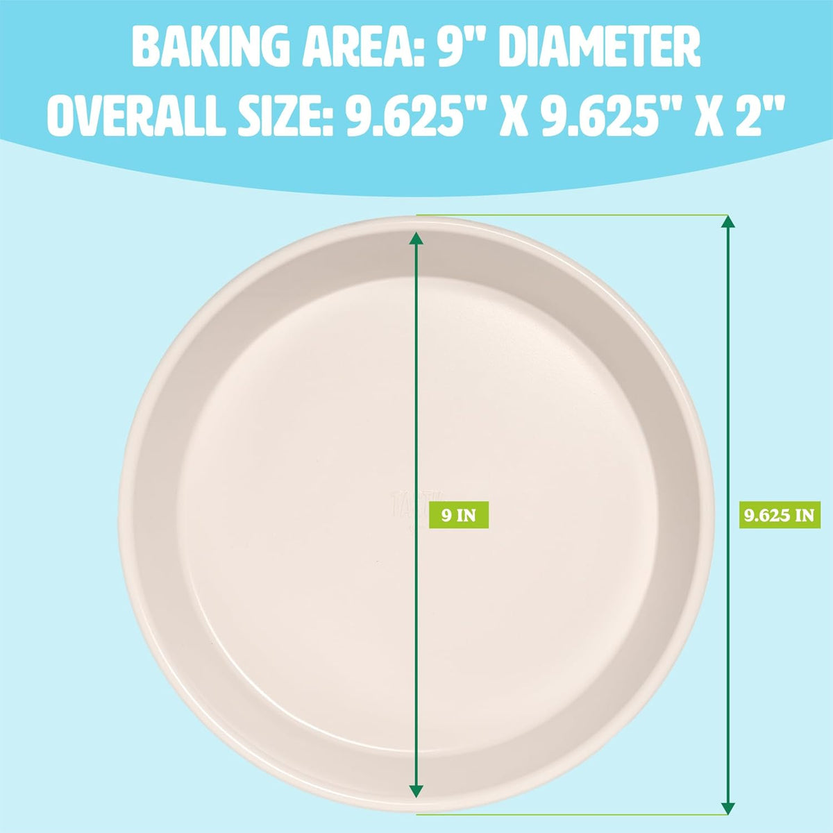 Tasty Clean Ceramic Round Cake Pans Set, 2-Pack of 9-Inch Cake Pans, Durable Aluminized Steel for Professional Results, Clean Ceramic Nonstick Coating, Oven Safe to 425°F, Dishwasher Safe, Aqua