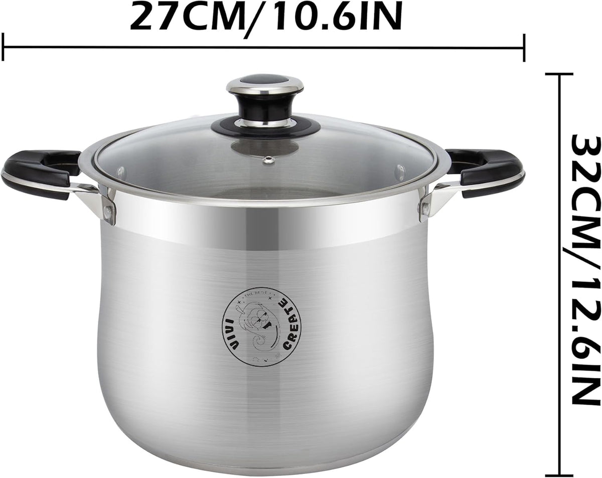 Vivicreate Stainless Steel Stock Pot with Lid for Induction Cooking Boiling Pasta Stew Soup Large Capacity Cookware with Handles for Kitchen Spaghetti Olla Olla de Acero Inoxidable (22.5 QT)