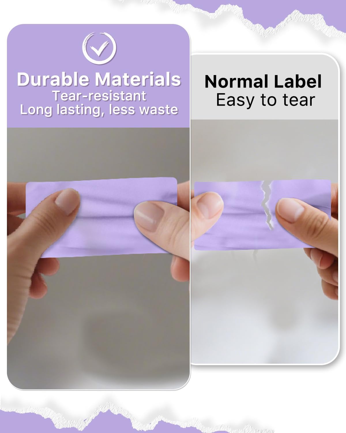 iEager 2x1 Inch Thermal Labels, Purple Rectangle Thermal Printer Stickers, Durable Shipping Label Printer Sticker for Barcode, Name, Address, 1000 Labels/Roll