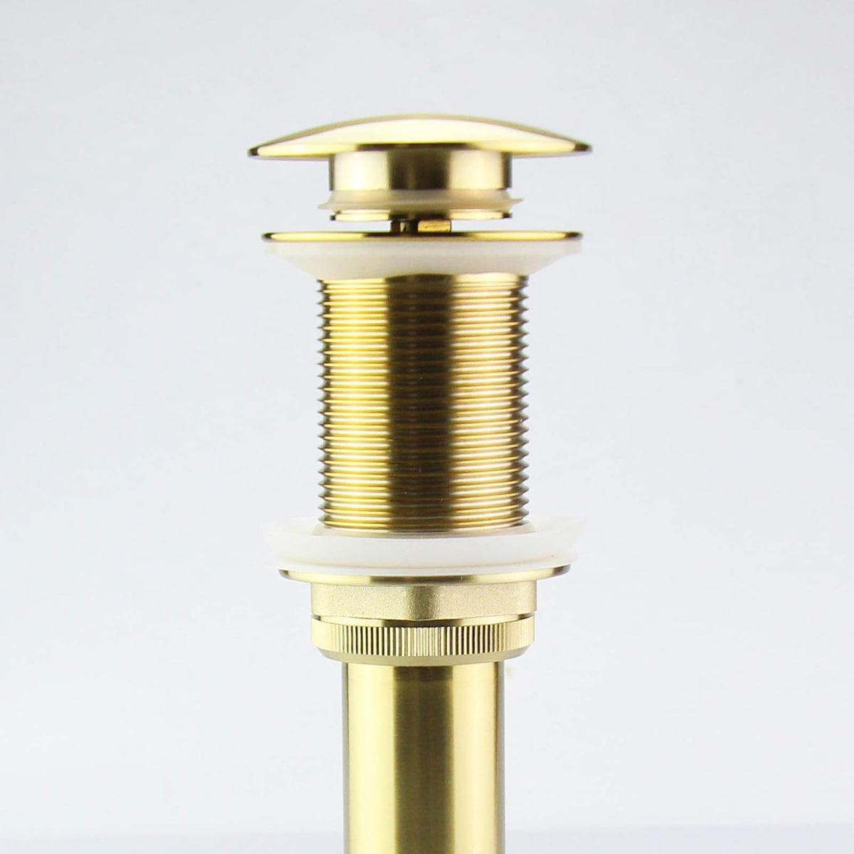 Gold Lavatory Faucet Sink Drain Stopper Without Overflow, Vanity Bathroom Vessel Pop up Sink Drain