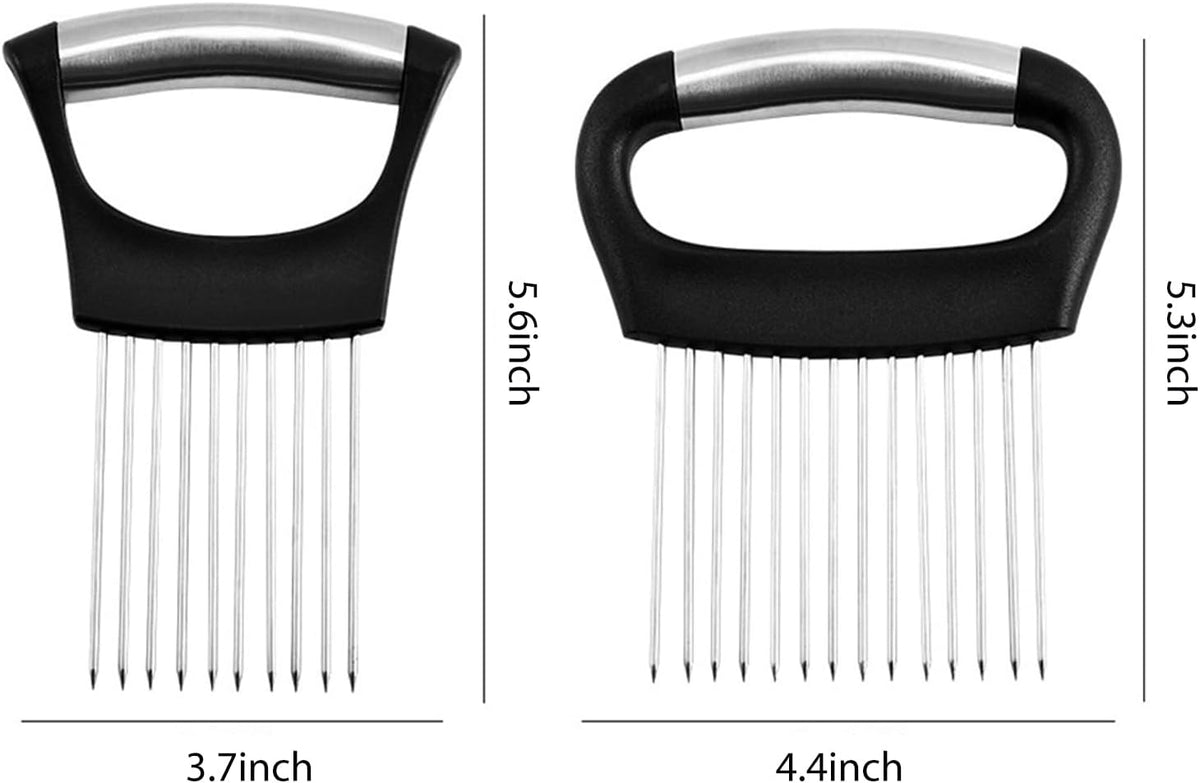 Stainless Steel Onion Slicer Holder, Onion Holder for Slicing & Onion Cutter, Tomato Slicer for Vegetables (Onions, Tomatoes, Potatoes, Avocados, Eggs), Kitchen Slicing Assistant Tool (A-1 PCS)