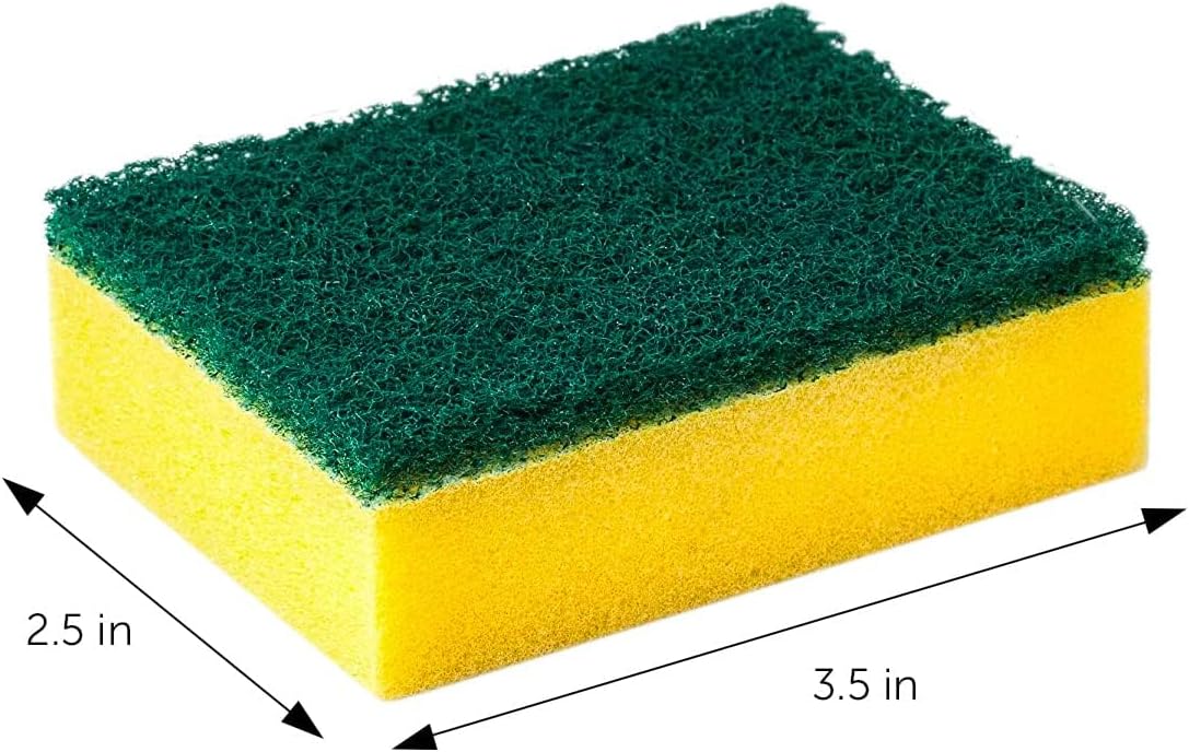 DecorRack 150 Count Non-Scratch Cleaning Scrub Sponges, Dual-Sided Heavy Duty Kitchen Sponges for Dishes, Cleaning Household, Bathroom, Car Wash - Multicolor (Pack of 150)