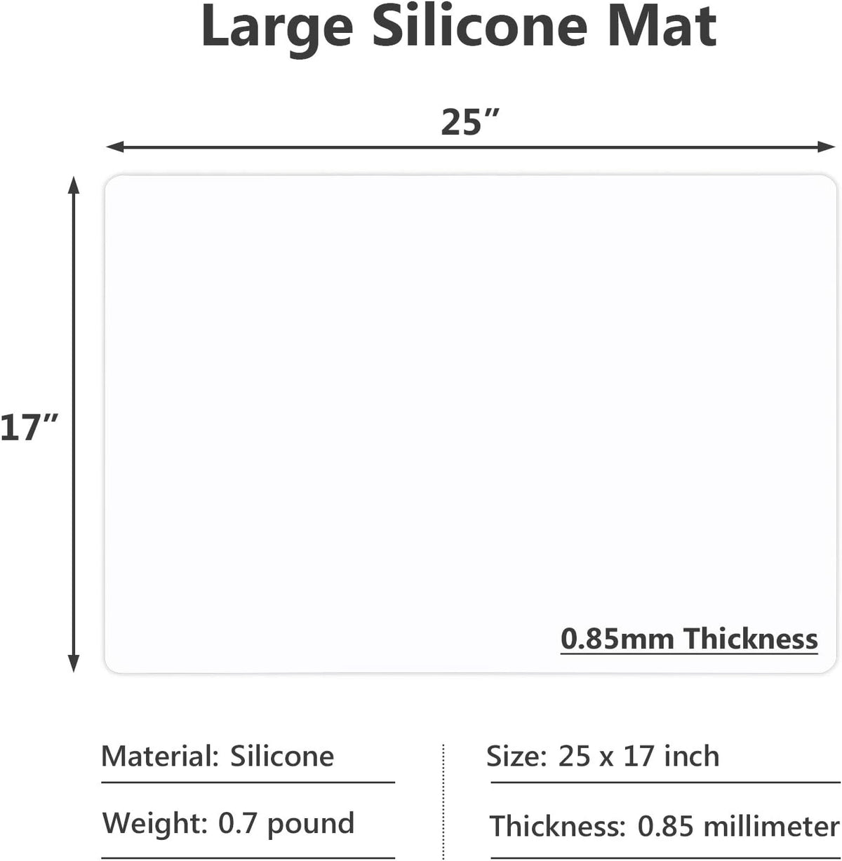Gartful Silicone Mats for Kitchen Counter, Large Silicone Countertop Protector 25" by 17", Nonskid Heat Resistant Desk Saver Pad, Multipurpose Mat, Placemat, Translucent
