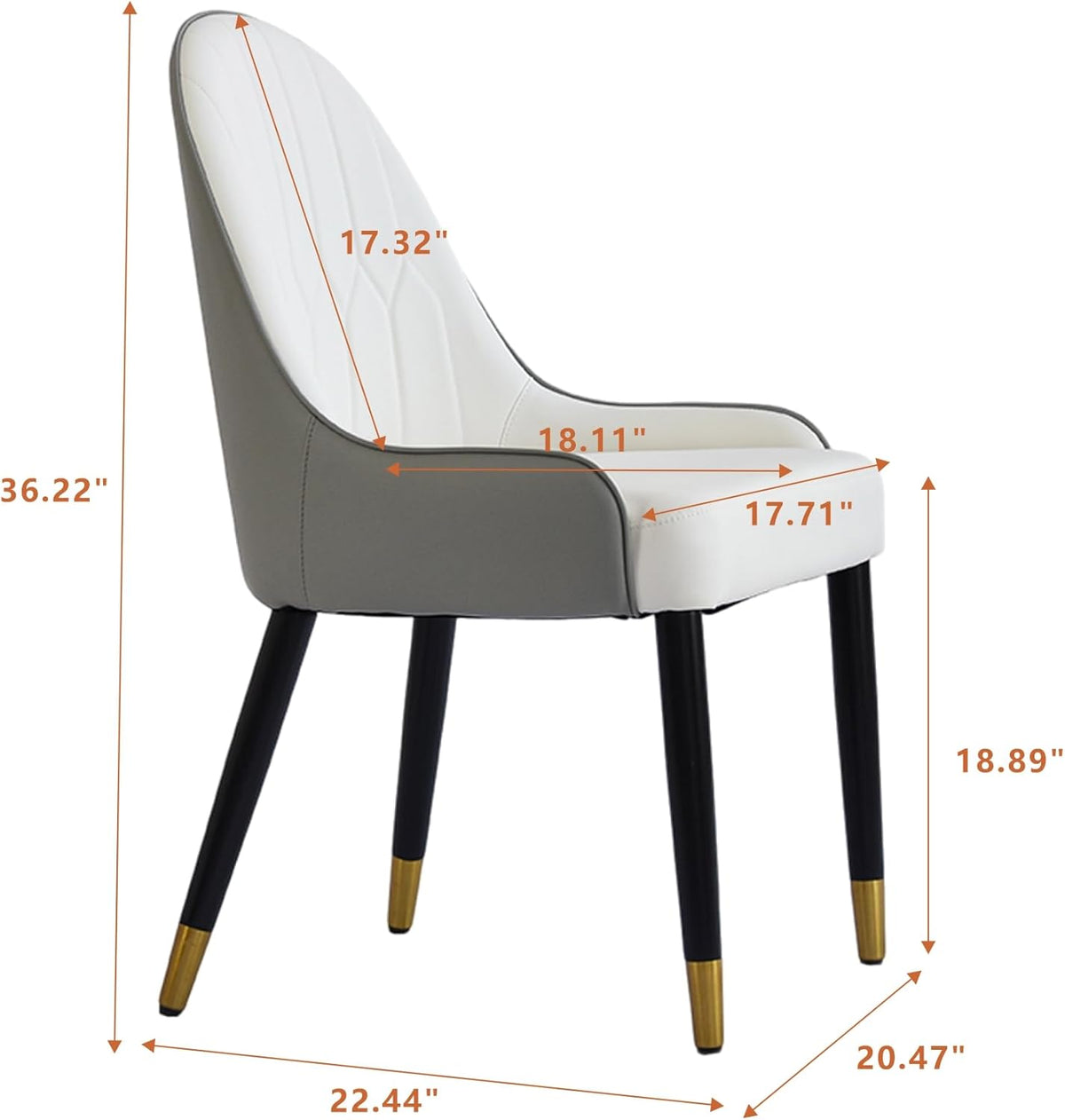 Montary 9 Piece Dining Table Chairs Set, Modern Dining Table Set of 8, Includes 59" D Marble Round Table with Bronze Iron Metal Base, 8 Gray White Dining Chairs for Home, Kitchen