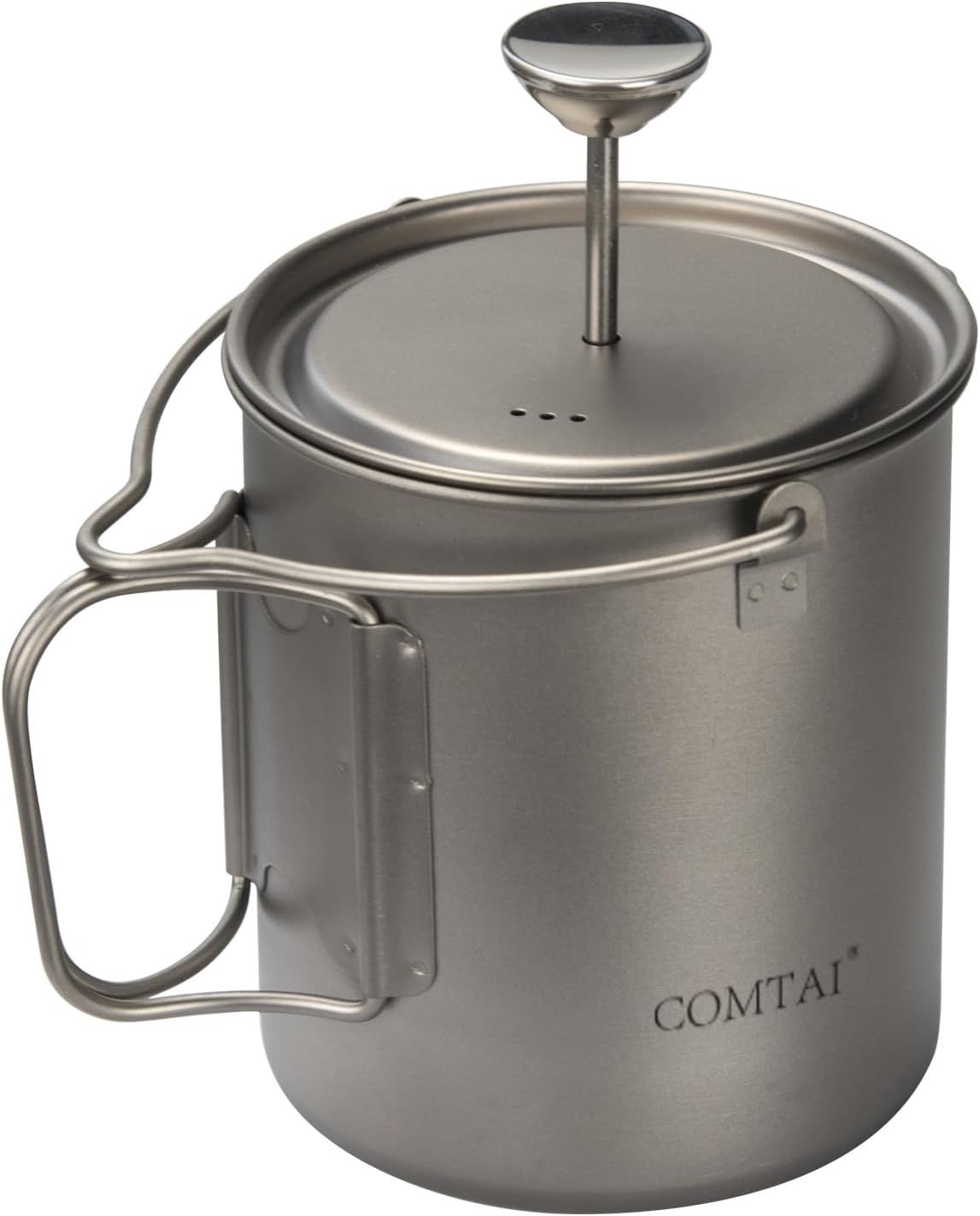 Titanium French Press Pot 750mL/25 fl oz Coffee Maker Camping with Lid and Filter Titanium French Press Cup Backpacking for Outdoor Hiking Camp