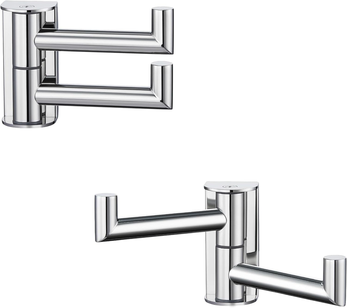 APLusee Swivel Towel Hook Polished Chrome 2 Pack, 304 Stainless Steel Bathroom Robe Hook Towel Holder, Folding Wall Hook Wall Mounted