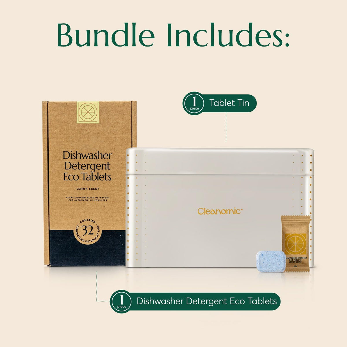Cleanomic Dishwasher Pods and Tablet Tin Bundle