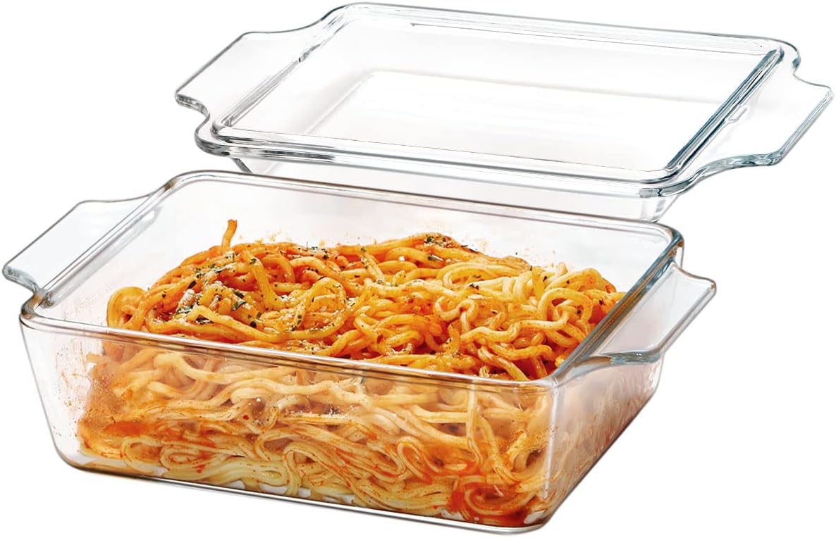 Glass Casserole Dish With Lid, Mini-1 QT (5.7in x 7in) Glass Baking Dishes for Oven, Single Serving Glass Oven Bakeware