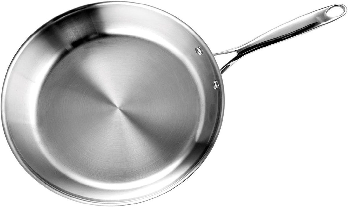 Cooks Standard Frying Pan Stainless Steel, 12-Inch Multi-Ply Clad wok Stir Fry Pan Kitchen Skillet, Silver