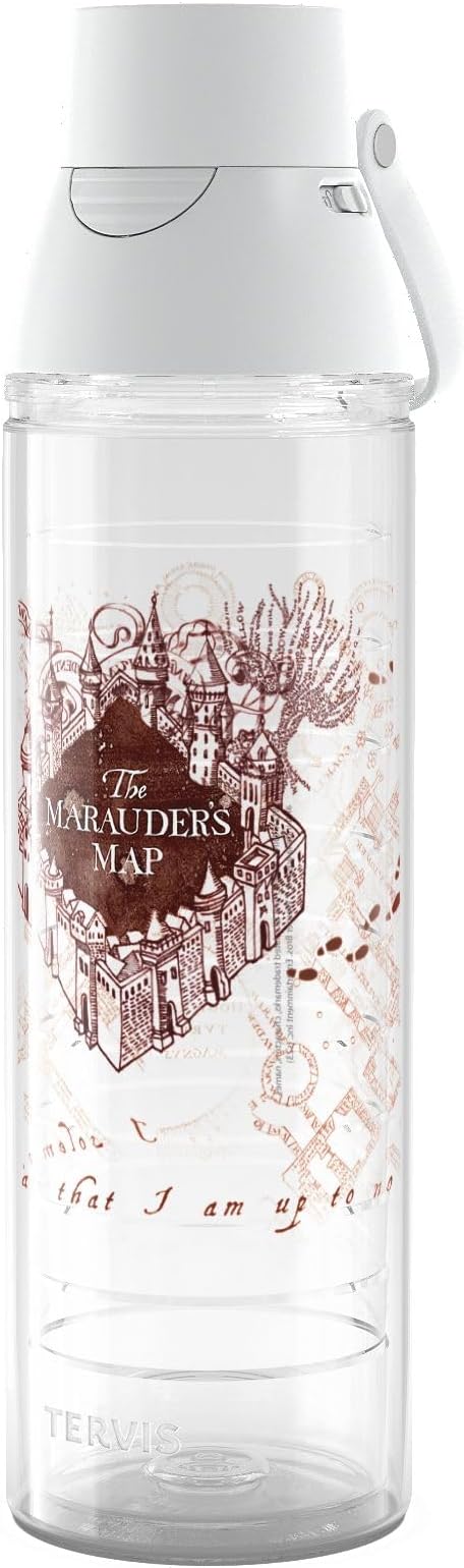 Tervis Harry Potter The Marauder's Map Made in USA Double Walled Insulated Tumbler Travel Cup Keeps Drinks Cold & Hot, 24oz Venture Lite Water Bottle, Classic