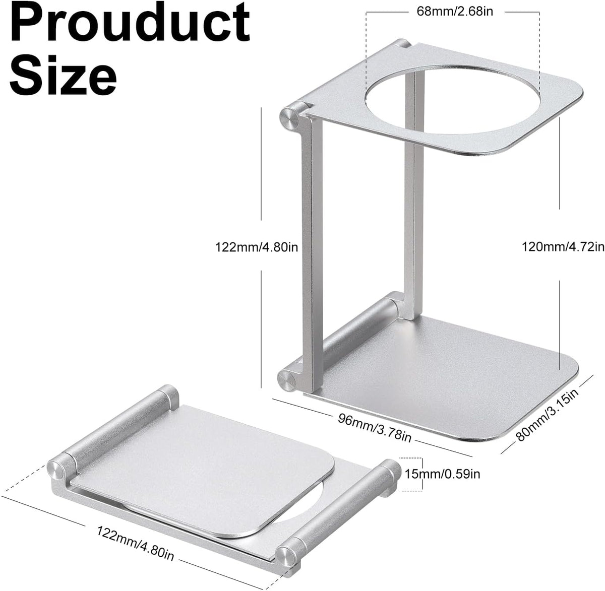 Pour over Dripper Stand,Portable & Foldable Espresso Machine Stand,Office coffee stand with base,Suitable for office,home,camping