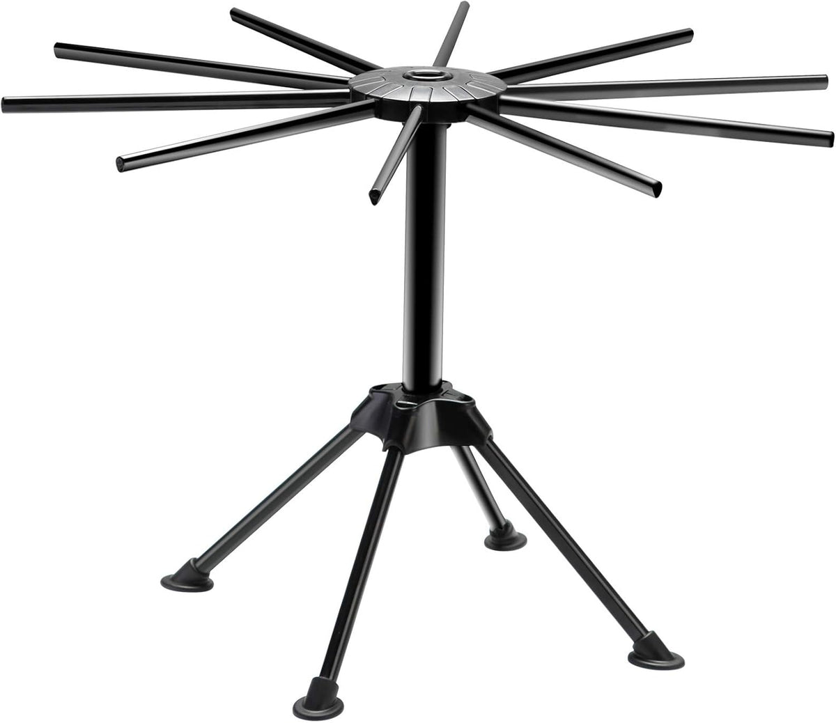 Ourokhome Collapsible Pasta Drying Rack, Plastic Foldable Homemade Fresh Spaghetti Stand Dryer Noodle Hanger for Kitchen with 10 Arms, Stable, Easy Storage, Quickly Set Up (Black)