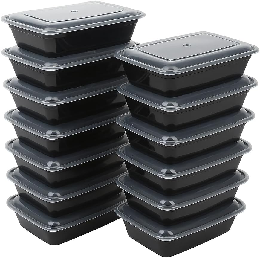 Ruthy's Outlet Meal Prep Containers W/Lids -Square Food Storage – BPA-Free| Stackable | Microwave | Freezer & Dishwasher Safe | Reusable Lunch Bento Box Portion Control & Planning (15 Pack, 12 oz)