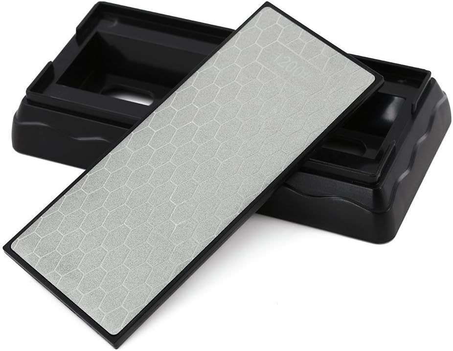 Double-sided Diamond Sharpening Stone,YCAMMIN Knife Sharpener Stone diamond sharpener Honeycomb Surface Plate with Non-slip Base for Scissors Knives Outdoor Kitchen Sharpen Tools (600/1200 Grit)