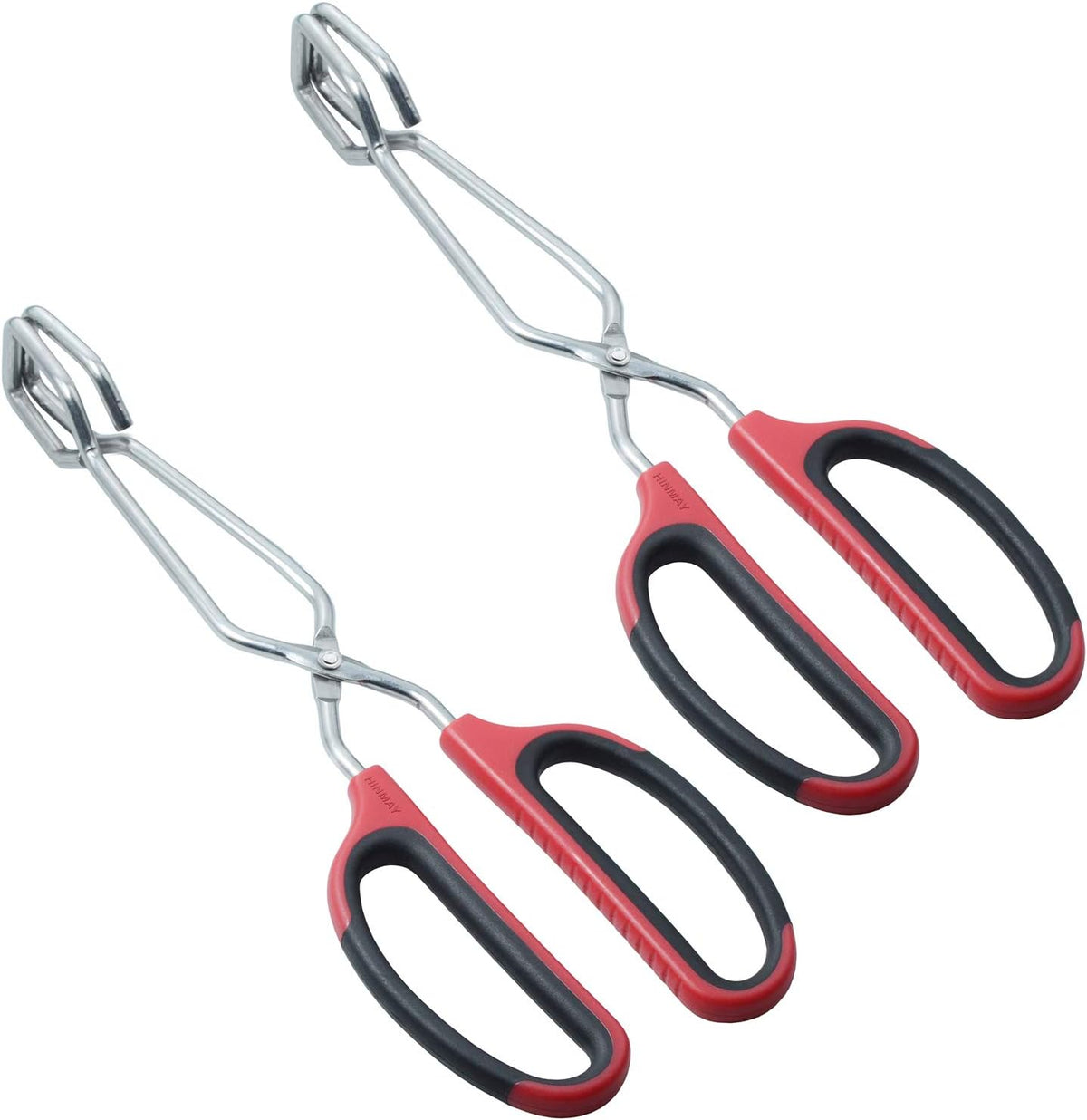 Stainless Steel Scissor Tongs with Comfort-Grip Handle 10-Inch, Set of 2