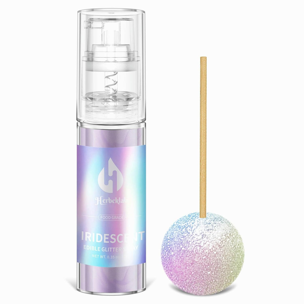 Iridescent Edible Glitter - Herbeklab Edible Glitter Spray 10g Edible Iridescent Glitter for Cakes Food Grade Drink Glitter Rainbow Edible Glitter for Cocktails Chocolate Strawberry