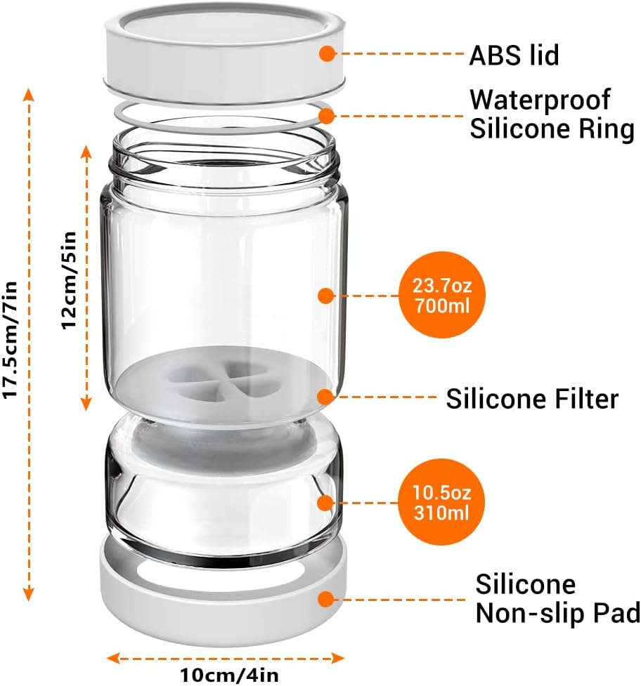 Pickle and Olive Hourglass Jar with Strainer Flip for Pickle Juice Separator from Wet and Dry, Upgrade Food-grade ABS Lid and BPA Free Hourglass Jar for Airtight Storage