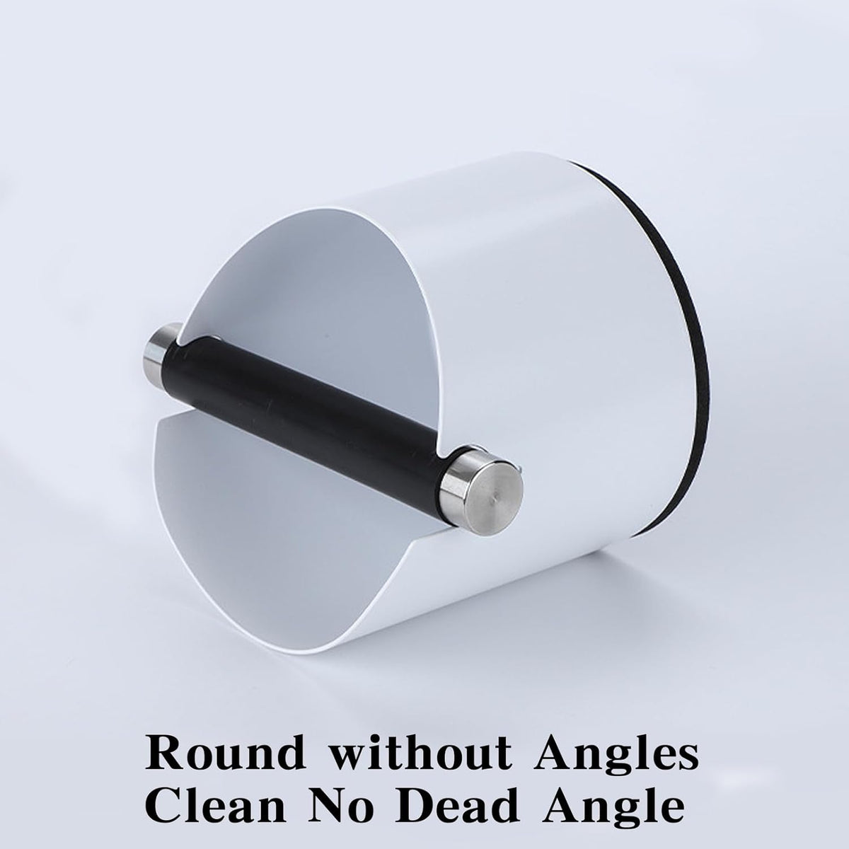 Italian Espresso Tapping Box, Stainless Steel Coffee Grinding Tapping Box, With Detachable Tapping Rod And Anti Slip Rubber Base (White)